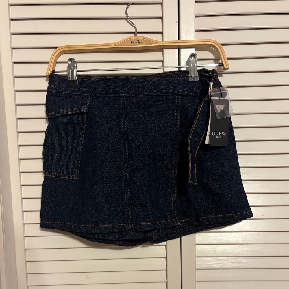 Guess Girls  Navy Blue Denim Short Skirt